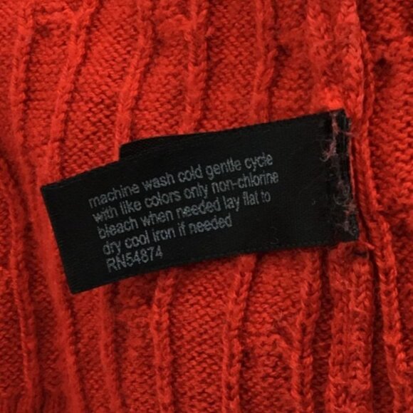 The Limited 3/4 Sleeve Back Zip Red Cable Knit Stretch Pullover Sweater XL - Picture 8 of 10